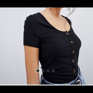 Black ribbed top